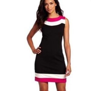 Lilly Pulitzer Black and Pink Sheath Midi Dress